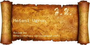 Hetesi Ugron névjegykártya